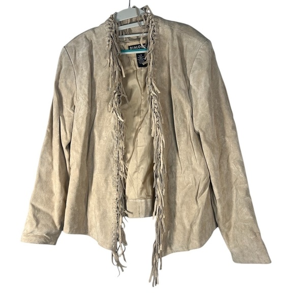 Dialogue 100% Leather Fringe Western jacket large - Picture 1 of 5